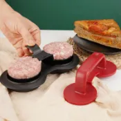 HareD [Hare.D]兩孔漢堡壓模 肉餅 漢堡肉模具 模具 壓模器 料理工具 手壓 肉餅模器 圓形 漢堡肉排 自製神器