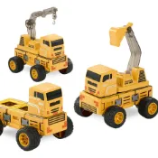 (店+)【Sogno 好物專賣店】4 in1百變工程車磁力片遊戲組 49PCS