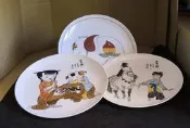 童趣陶瓷餐盤 陶瓷碗盤 復古擺飾 童趣菜盤 骨董瓷盤 彩繪水果盤 廚房餐具 景德鎮藝術瓷盤 乙亥年水墨畫餐盤 牧童溜馬
