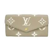 【Louis Vuitton 路易威登】Sarah 壓花牛皮釦式二折長夾(M81049-斑鳩灰)