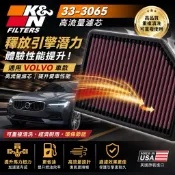[KN台灣授權經銷] K&N 高流量空濾 33-3065 適用:Volvo S60 S90 V60 V90 XC60