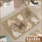 客製地墊+瞬吸快乾 日式貓咪浴室地墊 矽藻土地墊 浴室止滑墊 吸水地墊 門口地墊 腳踏墊 珪藻土軟地墊 廁所地墊 止滑