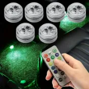帶遙控器的迷你潛水 LED 燈條,RGB 潛水魚缸燈電池彩色,魚缸,游泳池,浴缸,派對,婚禮,裝飾