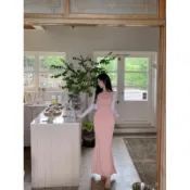 🔥現貨🇰🇷Korea韓國連線·正韓 細肩帶抓皺魚尾連身洋裝 連身裙 長洋裝 細肩帶洋裝 吊帶裙 背心裙 背心洋裝 魚尾