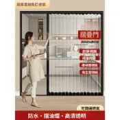 (店+)【林深家具】拉門/隔間拉門/折疊拉門/浴室門/廁所門/廚房門/推拉門/折疊門/隔間門/浴室拉門 透明水晶板推拉門折疊門亞克力廚房燃氣隱形客廳空調隔斷門免打孔