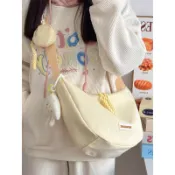 ✧ Cavro ✧斜挎包女 時尚百搭 輕便小包 韓係潮流 肩背包斜挎包女餃子包新款包包學生黨大容量帆布布包百搭女包女款小