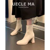 Cinderella 短靴女秋冬小踝靴馬丁靴切爾西真皮瘦瘦靴 馬丁靴女 短靴女 靴子 英倫風女靴 短筒靴 厚底粗跟鞋 