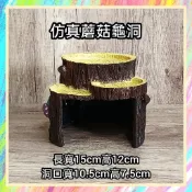 ★爬蟲新樂園★[台灣現貨]仿真蘑菇龜洞 樹酯材質 無毒無害 可愛蘑菇樹幹造型 小龜躲避好地方 陸龜 蜥蜴 守宮 蛇