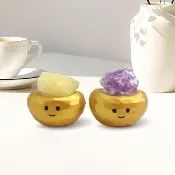 【命運好好玩】湯鎮瑋-招財黃晶+招貴紫晶元寶寶2入組