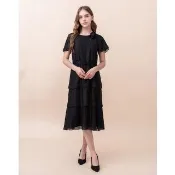 【perng yuh 芃諭名品】輕奢閃耀 傘襬 層次 長版 洋裝（附腰帶）(2024 SS Collection｜3A春夏系列)