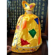 【靜福緣】精緻繡品『平繡濟公衣 （黃款） 』 補丁衣 神衣 佛衣神明衣