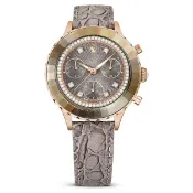 大高雄鐘錶城 Swarovski 施華洛世奇 Octea Chrono 奢華時尚計時腕表 5671153 / 灰色款 /37mm｜樂天領券現折★全館特惠中★指定刷卡回饋10%