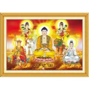 協貿國際日用品生活3館 十字繡五圣圖新款線繡文殊普賢地藏王觀音菩薩佛祖像5d鉆石畫