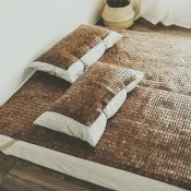 【絲薇諾】天然炭化麻將涼蓆/竹蓆(織帶款/雙人加大6尺)