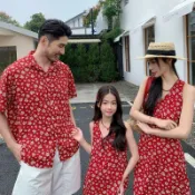 【親子裝】 親子裝 親子洋裝 碎花洋裝 露背洋裝 家庭裝 一家三口親子裝 親子度假風 親子裝洋裝 親子碎花裙 親子穿搭