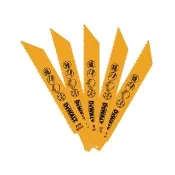 【DEWALT 得偉】雙金屬木工用 合板及PVC切割軍刀鋸片 152mm 5入裝(DT2348-QZ)