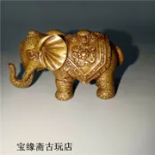 協貿國際日用品生活8館 古玩銅器仿古吉祥小擺件如意大象純銅實心銅器把件把玩銅雕小銅件