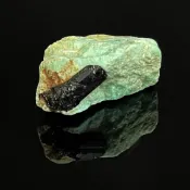 (店+)純天然珍貴 天河石 共生 黑碧璽 金雲母 閃片 原礦石 亞馬遜石 51*30*19MM