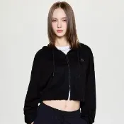 【MLB】女版小Logo拉鍊連帽外套 紐約洋基隊(3FTRB0254-50BKS)
