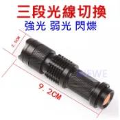 超迷你伸縮魚眼變焦 CREE R2 Q5 強光手電筒   後壓式按鈕，3號AA或14500鋰電池帽沿燈/檯燈腳踏車夾帽燈