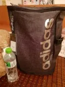 #再次降價出清#日本限定 adidas 愛迪達 後背包 箱式包包 鐵灰格+銀字