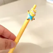 🍭免運🍭小小兵 minions 週邊 小黃人中性筆可愛卡通按動筆神偷奶爸係列筆高顔值ins風刷題黑筆. VJ0I
