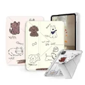 (店+)【VXTRA】療癒萌寵 iPad Air (第5代) Air5/Air4 10.9吋 Y折晶透 防摔三角立架皮套 含筆槽