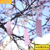 ✨熱銷 玻璃櫻花風鈴鈴鐺創意臥室掛件冥想夏日和風掛飾門飾女生日本日式