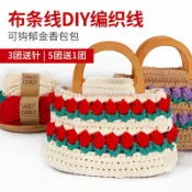 君源優品 毛線 郁金香手工編織包包diy制作布條線鉤針自制手提包專用毛線送女友