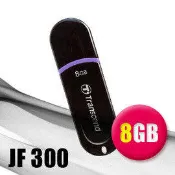 創見 JetFlash 300 8GB 黑色流線碟