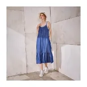 【Le Polka】天絲牛仔吊帶洋裝-女
