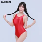 KUMTOTO|性感日系光澤油亮絲滑露背高叉連身泳裝泳衣|緊身高彈|極致貼合曲線|0avLKl