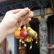 💥臺灣出貨💥【佛佑有緣者自請】普陀山隨身圓球香包檀香護身手機鑰匙小掛件掛