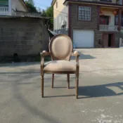 歐式餐椅 復古實木做舊椅子 美式休閑靠背椅 酒吧椅 帶扶手椅 美式椅子 單人椅加大