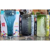 麥當勞限定 可口可樂 稀有絕版收藏品 寶石藍玻璃杯 罐形玻璃杯 冰銀灰 萊姆黃 玻璃杯