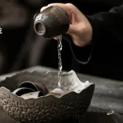 粗陶大號茶洗家用茶渣缸陶瓷水盂筆洗杯洗茶杯收納器大容量廢水缸