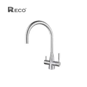 美國RECO CINA希娜RO三用無鉛龍頭102820-B毛絲  304不鏽鋼 廚房RO+冷熱水龍頭 LF認證