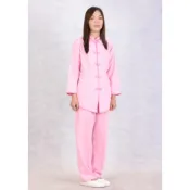 (店+)弘喧 立領直排 粉滾粉 靈修衣 禪服 團體 禪修服 打坐 套裝 茶服 道服 修道 居士服 慈惠堂 母娘 宮廟