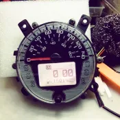 不需解焊JBUBU,彪虎125CC（圖五）機車液晶儀表板淡化維修專用偏光片（銀底下偏光+霧面上偏光），玻璃老化選藍底白字