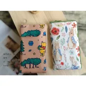 L型拉鍊手機袋 （防水布／正面單口袋 小熊維尼露營趣）