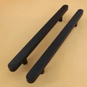 防撞玻璃門把手圓頭方管h型加厚黑色商鋪門把手有框大門拉手定製 門把手 抽屜把 復古櫥推拉門鐵藝門手 把手 工業風把手 復