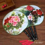 🎇免運特價✨宮女扇子團扇 特價扇子女士舞蹈宮廷圓扇子 佈扇絹扇中國風絲綢扇#免運