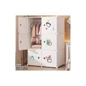 (店+)兒童衣櫃簡易組裝收納櫃單人宿舍經濟型出租房用結實耐用寶寶衣櫥