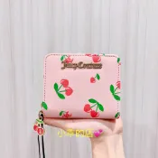 現貨💕美國Juicy Couture粉色櫻桃精巧短夾 附拉鏈零錢包