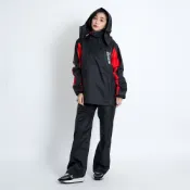 BrightDay Double雙拉鍊斜開兩件式雨衣 紅 兩件式雨衣 雨衣 斜開拉鍊 雙拉鍊《淘帽屋》