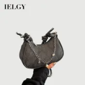 IELGY 牛仔布包 韓系簡約時尚百搭餃子包 質感斜背包
