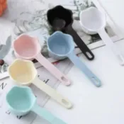 Bincoo花型咖啡豆量勺黑白瑰夏花短柄勺咖啡器具餐具ABS食品級材質湯匙量勺手沖咖啡美學咖啡奶粉保健粉末食品勺子