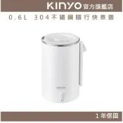 KINYO 官方旗艦店 【KINYO】0.6L 304不鏽鋼隨行快煮壼(AS) 大口徑壺口 折疊式防燙把手｜旅行 防疫