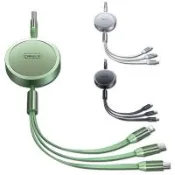 CAFELE 三合一伸縮充電線 傳輸線 Apple Lightning&Micro&Type C USB 鋁合金接頭 適用平板 手機 線長約120公分