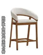 【生活家傢俱】CM-3032-2：胡桃色中島椅【台中家具】實木吧台椅 布墊高腳椅 實木椅 餐椅 北歐風吧台椅 扶手吧台椅